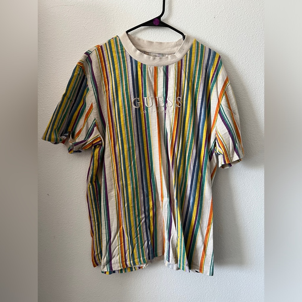 Multi Color Guess Stripe Tee. Size Xl. Great Cond… - image 1